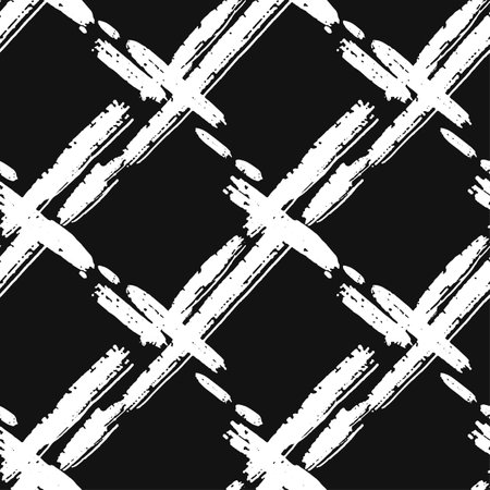 Seamless brushpen doodle pattern grunge texture.Trendy modern ink artistic design with authentic and unique scrapes, watercolor blotted background for a logo, cards, invitations, posters, banners.のイラスト素材