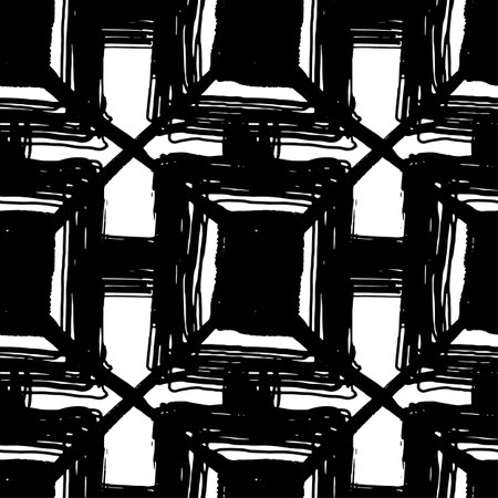 Seamless textile doodle pattern grunge texture.Trendy modern ink artistic design with authentic and unique scrapes, watercolor blotted background for a logo, cards, invitations, posters, banners.のイラスト素材