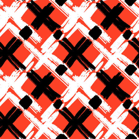 Seamless brushpen doodle pattern grunge texture.Trendy modern ink artistic design with authentic and unique scrapes, watercolor blotted background for a logo, cards, invitations, posters, banners.のイラスト素材