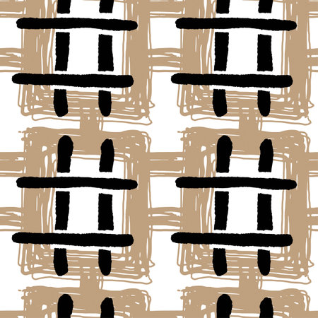 Seamless textile doodle pattern grunge texture.Trendy modern ink artistic design with authentic and unique scrapes, watercolor blotted background for a logo, cards, invitations, posters, banners.のイラスト素材