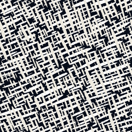 Seamless brushpen textile doodle pattern grunge texture.Trendy modern ink artistic design with...