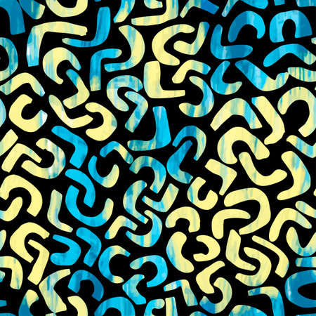 Memphis style hand drawn textured seamless pattern.Retro flavour trendy geometric elements painted...
