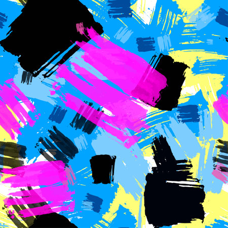 Seamless brushpen textile doodle pattern grunge texture.Trendy modern ink artistic design with authentic,unique scrapes, watercolor blotted background for a logo, cards, invitations, posters, banners.のイラスト素材