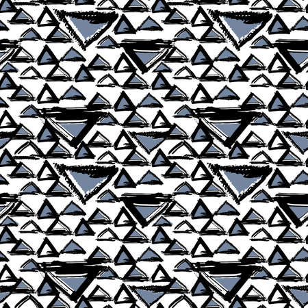 Seamless brushpen textile doodle pattern grunge texture.Trendy modern ink artistic design with authentic,unique scrapes, watercolor blotted background for a logo, cards, invitations, posters, banners.のイラスト素材