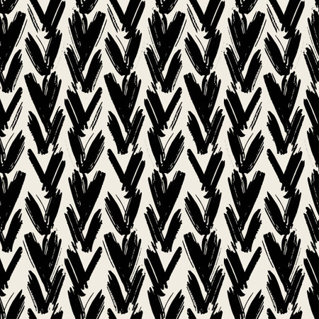 Seamless brushpen textile doodle pattern grunge texture.Trendy modern ink artistic design with authentic,unique scrapes, watercolor blotted background for a logo, cards, invitations, posters, banners.のイラスト素材