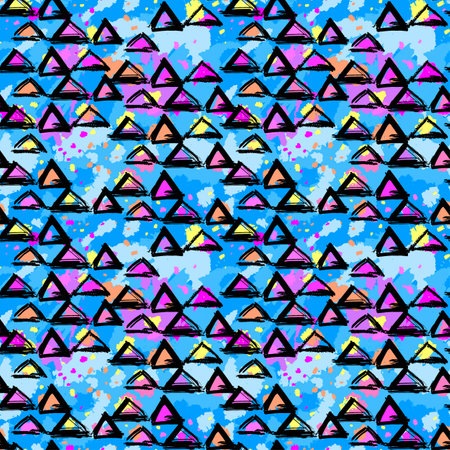 Seamless brushpen textile doodle pattern grunge texture.Trendy modern ink artistic design with authentic,unique scrapes, watercolor blotted background for a logo, cards, invitations, posters, banners.のイラスト素材