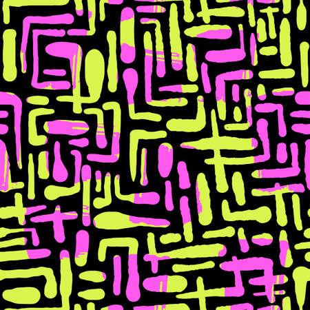 Seamless repeating textile, ink brush strokes pattern in doodle grunge texture style.Handdrawn trendy design, watercolor blotted background for a logo, cards, invitations, posters, banners.のイラスト素材