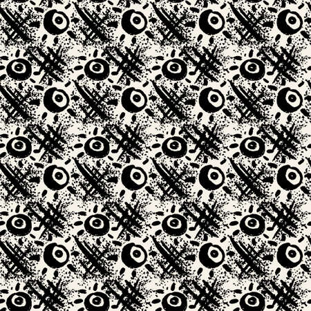 Seamless textile doodle pattern grunge texture.Trendy modern ink artistic design with authentic,unique scrapes, watercolor blotted background for a logo, cards, invitations, posters, banners.のイラスト素材