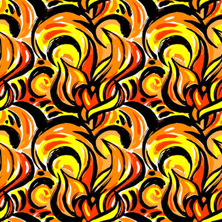 Seamless brushpen textile doodle pattern grunge texture.Trendy modern ink artistic design with authentic,unique scrapes, watercolor blotted background for a logo, cards, invitations, posters, banners.のイラスト素材