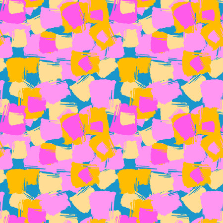 Seamless repeating textile, ink brush strokes pattern in doodle grunge texture style.Handdrawn trendy design, watercolor blotted background for a logo, cards, invitations, posters, banners.のイラスト素材