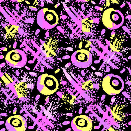 Seamless textile doodle pattern grunge texture.Trendy modern ink artistic design with authentic,unique scrapes, watercolor blotted background for a logo, cards, invitations, posters, banners.のイラスト素材
