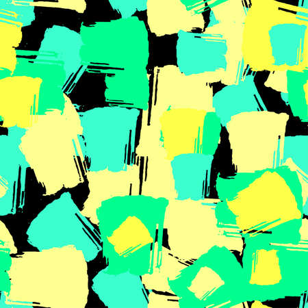 Seamless repeating textile, ink brush strokes pattern in doodle grunge texture style.Handdrawn trendy design, watercolor blotted background for a logo, cards, invitations, posters, banners.のイラスト素材