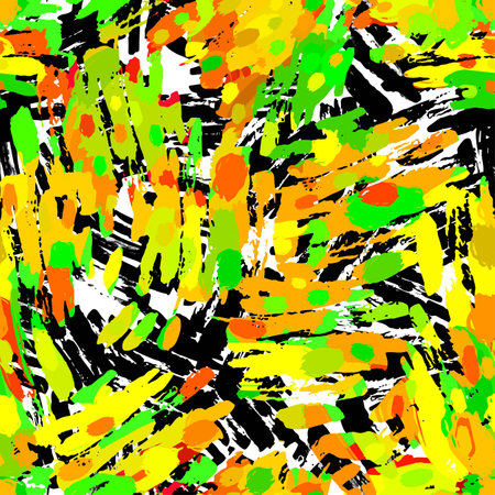 Seamless brushpen textile doodle pattern grunge texture.Trendy modern ink artistic design with authentic,unique scrapes, watercolor blotted background for a logo, cards, invitations, posters, banners.のイラスト素材