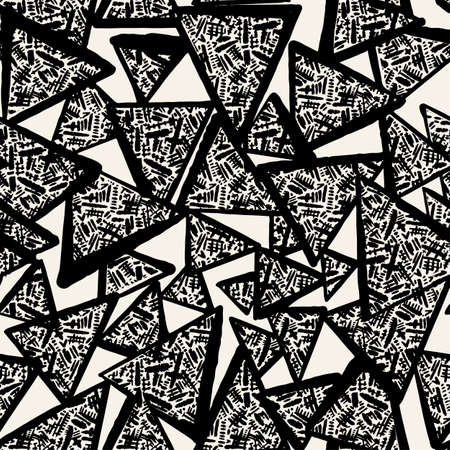 Seamless repeating textile, ink brush strokes pattern in doodle grunge texture style.Handdrawn trendy design, watercolor blotted background for a logo, cards, invitations, posters, banners.のイラスト素材