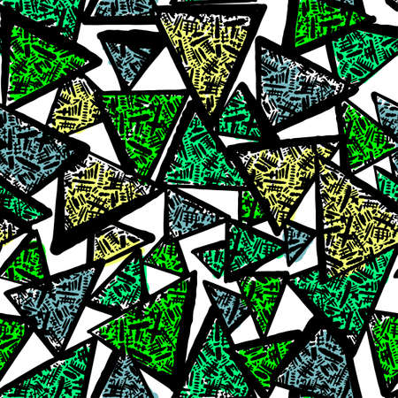 Seamless repeating textile, ink brush strokes pattern in doodle grunge texture style.Handdrawn trendy design, watercolor blotted background for a logo, cards, invitations, posters, banners.のイラスト素材