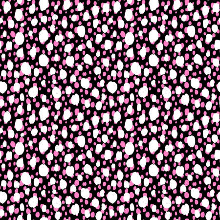 Polka Dot pattern.Textile ink brush strokes texture in doodle grunge style. Handdrawn trendy design with authentic and unique scrapes,  blotted background for a logo, cards, invitations, postersのイラスト素材
