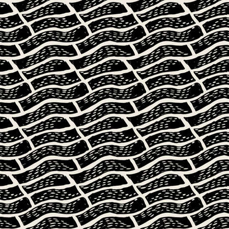Seamless brushpen textile doodle pattern grunge texture.Trendy modern ink artistic design with authentic,unique scrapes, watercolor blotted background for a logo, cards, invitations, posters, banners.のイラスト素材
