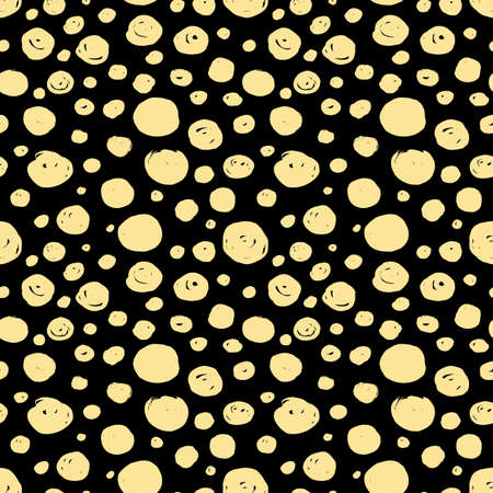 Polka Dot pattern.Textile ink brush strokes texture in doodle grunge style. Handdrawn trendy design with authentic and unique scrapes,  blotted background for a logo, cards, invitations, postersのイラスト素材