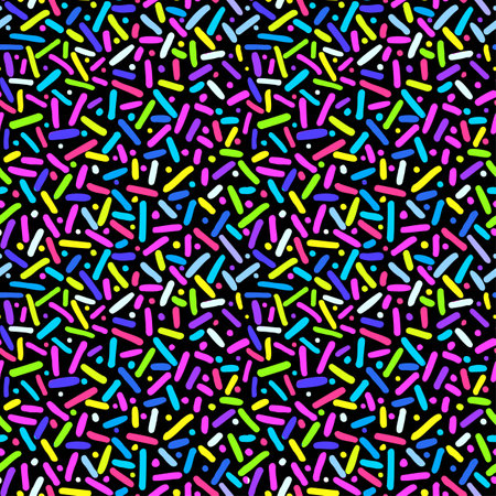 Memphis style hand drawn textured seamless pattern.Retro flavour trendy geometric elements painted with colorful ink brush strokes.のイラスト素材