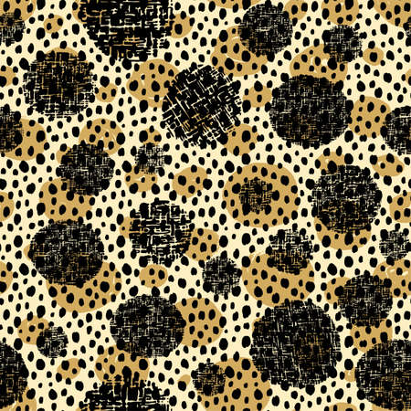 Polka Dot pattern.Textile ink brush strokes texture in doodle grunge style. Handdrawn trendy design with authentic and unique scrapes,  blotted background for a logo, cards, invitations, postersのイラスト素材