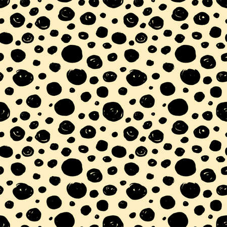 Polka Dot pattern.Textile ink brush strokes texture in doodle grunge style. Handdrawn trendy design with authentic and unique scrapes,  blotted background for a logo, cards, invitations, postersのイラスト素材