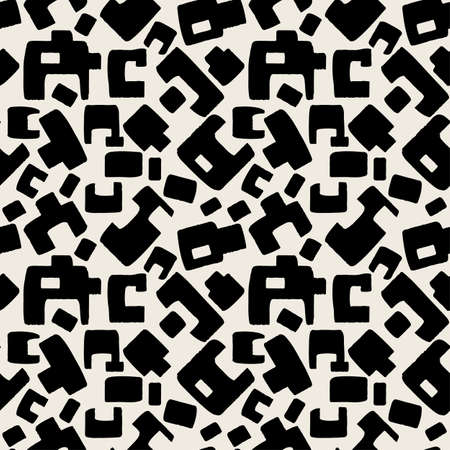 Seamless brushpen textile doodle pattern grunge texture.Trendy modern ink artistic design with authentic,unique scrapes, watercolor blotted background for a logo, cards, invitations, posters, banners.のイラスト素材