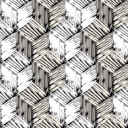 Seamless repeating textile, ink brush strokes pattern in doodle grunge texture style.Handdrawn trendy design, watercolor blotted background for a logo, cards, invitations, posters, banners.のイラスト素材