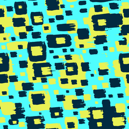 Seamless repeating textile, ink brush strokes pattern in doodle grunge texture style.Handdrawn trendy design, watercolor blotted background for a logo, cards, invitations, posters, banners.のイラスト素材