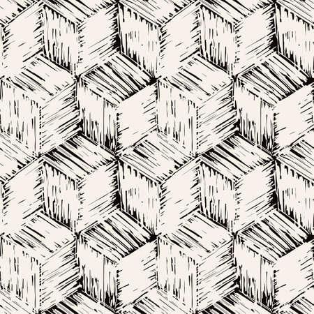 Seamless repeating textile, ink brush strokes pattern in doodle grunge texture style.Handdrawn trendy design, watercolor blotted background for a logo, cards, invitations, posters, banners.のイラスト素材