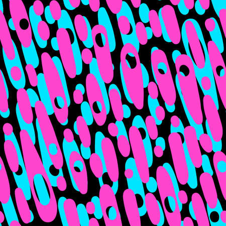 Memphis style hand drawn textured seamless pattern.Retro flavour trendy geometric elements painted with colorful ink brush strokes.のイラスト素材