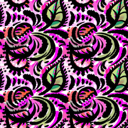Seamless watercolor textile doodle pattern grunge texture.Trendy modern ink artistic design with authentic,unique scrapes, watercolor blotted background for a logo, cards, invitations, posters, banners.のイラスト素材