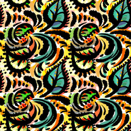 Seamless watercolor textile doodle pattern grunge texture.Trendy modern ink artistic design with authentic,unique scrapes, watercolor blotted background for a logo, cards, invitations, posters, banners.のイラスト素材