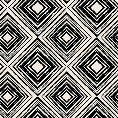 Seamless repeating textile, ink brush strokes pattern in doodle grunge texture style.Handdrawn trendy design, watercolor blotted background.のイラスト素材