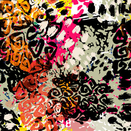 Textile doodle pattern grunge texture.のイラスト素材