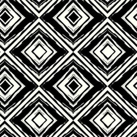 Seamless brushpen textile doodle pattern grunge texture.Trendy modern ink artistic design with authentic,unique scrapes, watercolor blotted background for a logo, cards, invitations, posters, banners.のイラスト素材