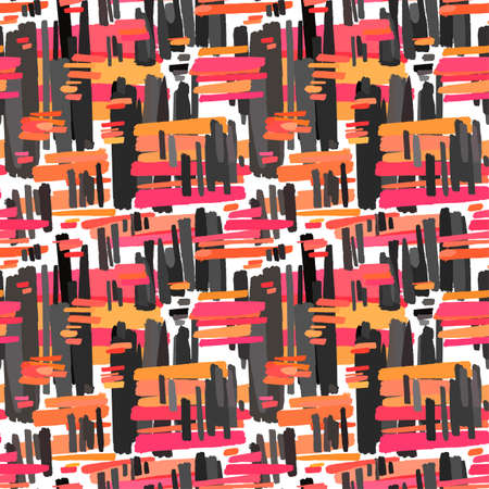 Seamless textile  pattern print .Fashion trendy expressive hand drawn ink strokes.Perfect funky vector background for textile,wrapping, decorationのイラスト素材