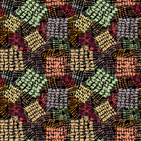 Seamless brushpen textile doodle pattern grunge texture.Trendy modern ink artistic design with authentic,unique scrapes, watercolor blotted background for a logo, cards, invitations, posters, banners.のイラスト素材