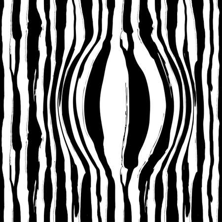 Geometric seamless vector brush painted shapes pattern. Black ink hand drawn doodle texture.のイラスト素材