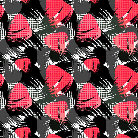 Paint strokes seamless pattern.Artistic design with authentic,unique scrapes, watercolour blotted background for a logo, cards, invitations, posters,bannersのイラスト素材