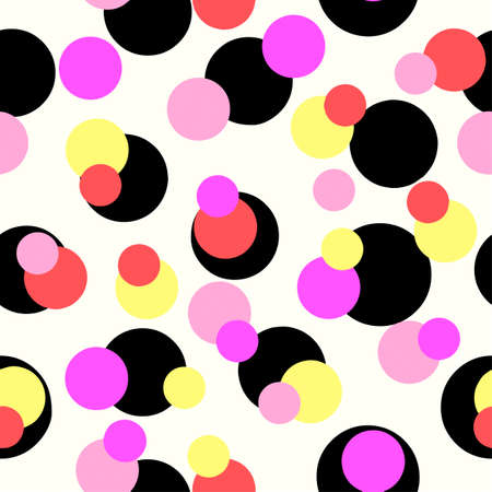 Polka Dots seamless pattern.Textile ink brush strokes texture in Pop Art style.Handdrawn trendy design for a logo, cards, invitations, postersのイラスト素材