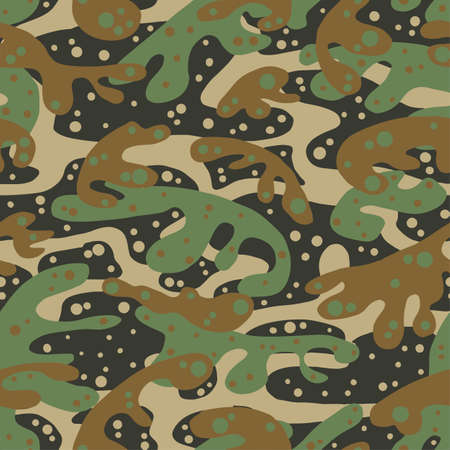 Seamless fashion textile camouflage pattern.Hand drawn ink artistic trendy background. Expressive ornament for sport, hunting clothingのイラスト素材
