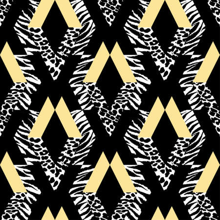 Seamless repeating textile, ink brush strokes pattern in doodle grunge texture style.Handdrawn trendy design, watercolor blotted background for a logo, cards, invitations, posters, bannersのイラスト素材