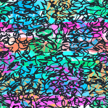 Textile seamless graffiti doodle patternのイラスト素材