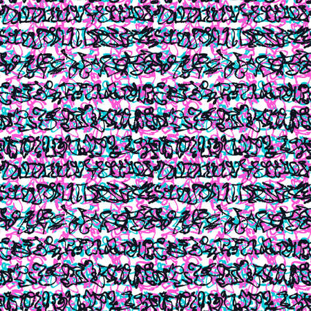 Textile seamless graffiti doodle patternのイラスト素材