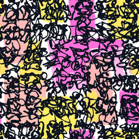 Textile seamless graffiti doodle patternのイラスト素材