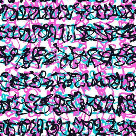 Textile seamless graffiti doodle patternのイラスト素材