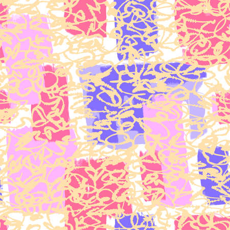 Textile seamless graffiti doodle patternのイラスト素材