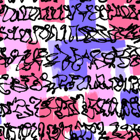 Textile seamless graffiti doodle patternのイラスト素材