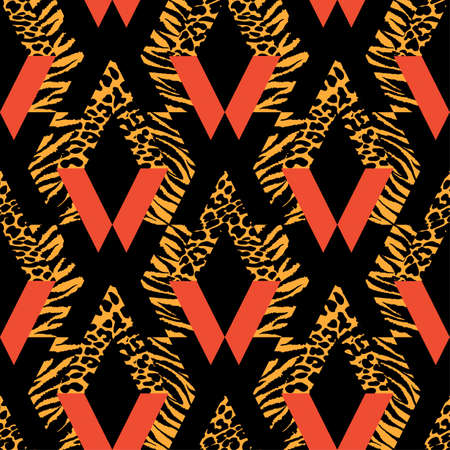 Seamless repeating textile, ink brush strokes pattern in doodle grunge texture style.Handdrawn trendy design, watercolor blotted background for a logo, cards, invitations, posters, bannersのイラスト素材