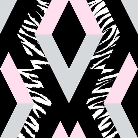 Seamless repeating textile, ink brush strokes pattern in doodle grunge texture style.Handdrawn trendy design, watercolor blotted background for a logo, cards, invitations, posters, bannersのイラスト素材